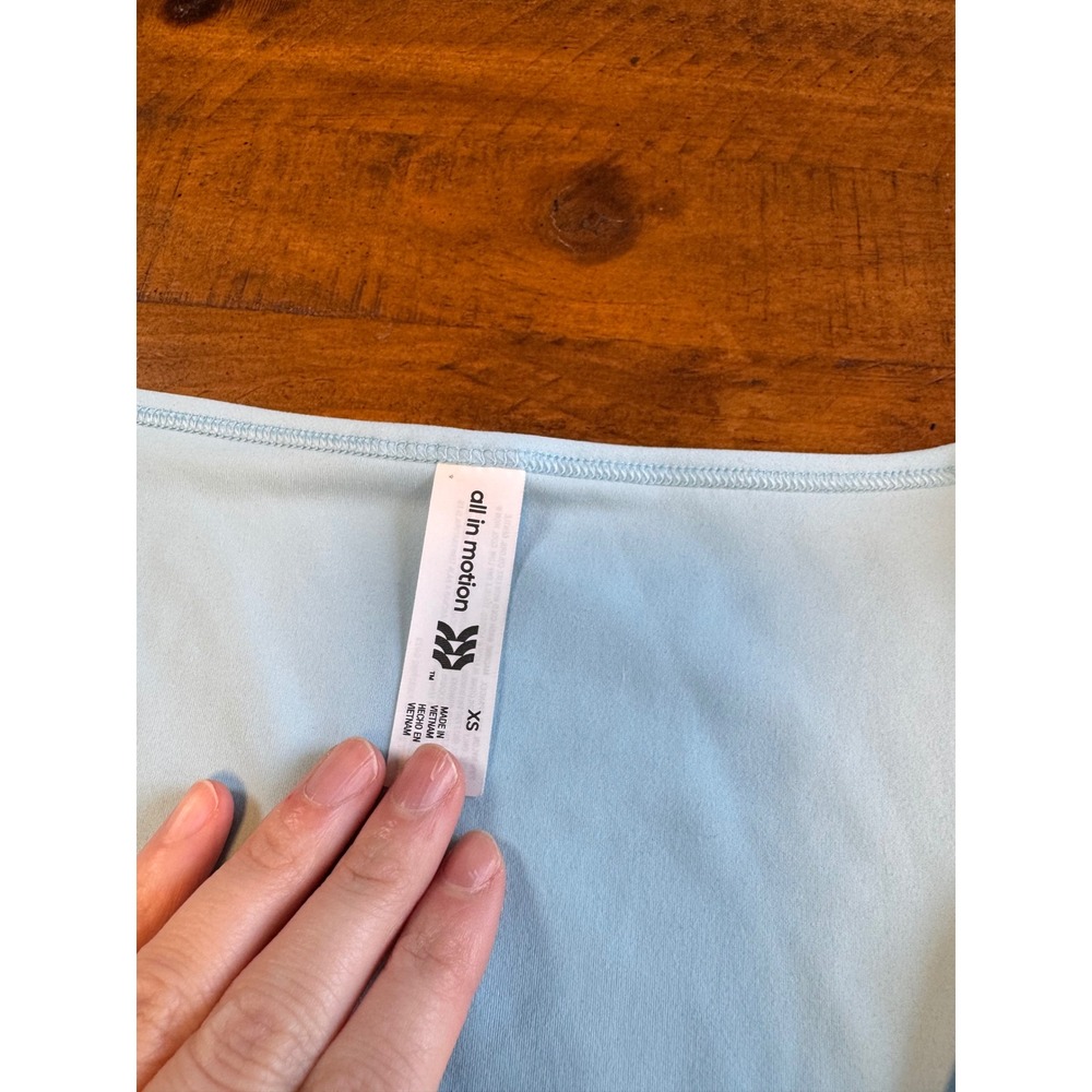 All In Motion Long Sleeve Stretchy Athletic XS Blue Crop Sweetheart Activewear - Picture 2 of 5